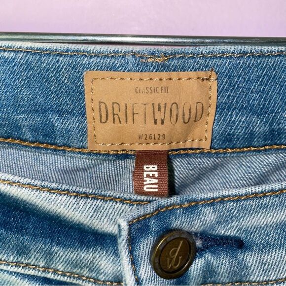 Driftwood Beau Skinny Jeans Size 26 Pearl Studded Light Wash Distressed - Picture 5 of 9